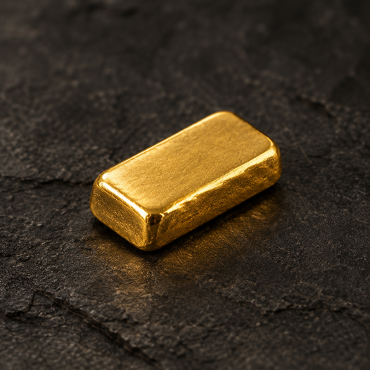 Gold product image on charcoal